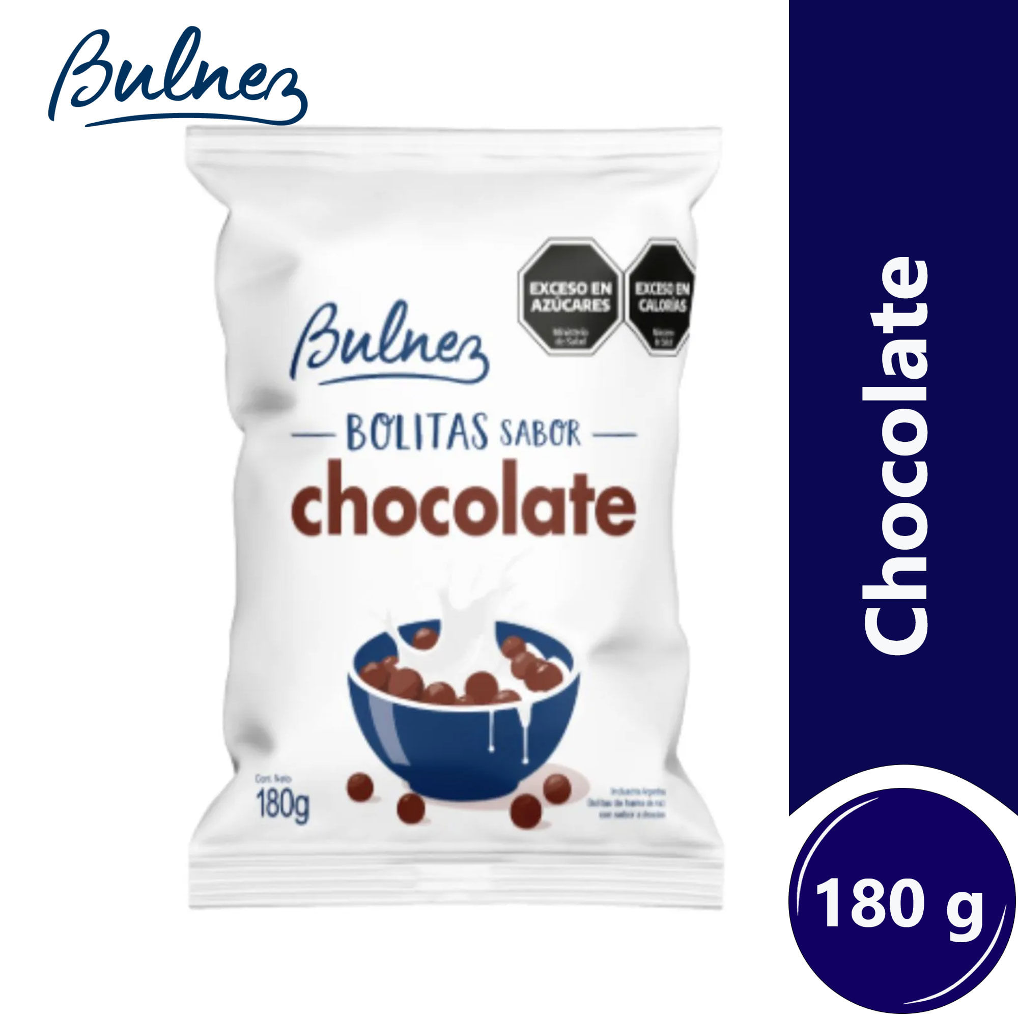 Bolitas de cereal Bulnez de chocolate 180 grs