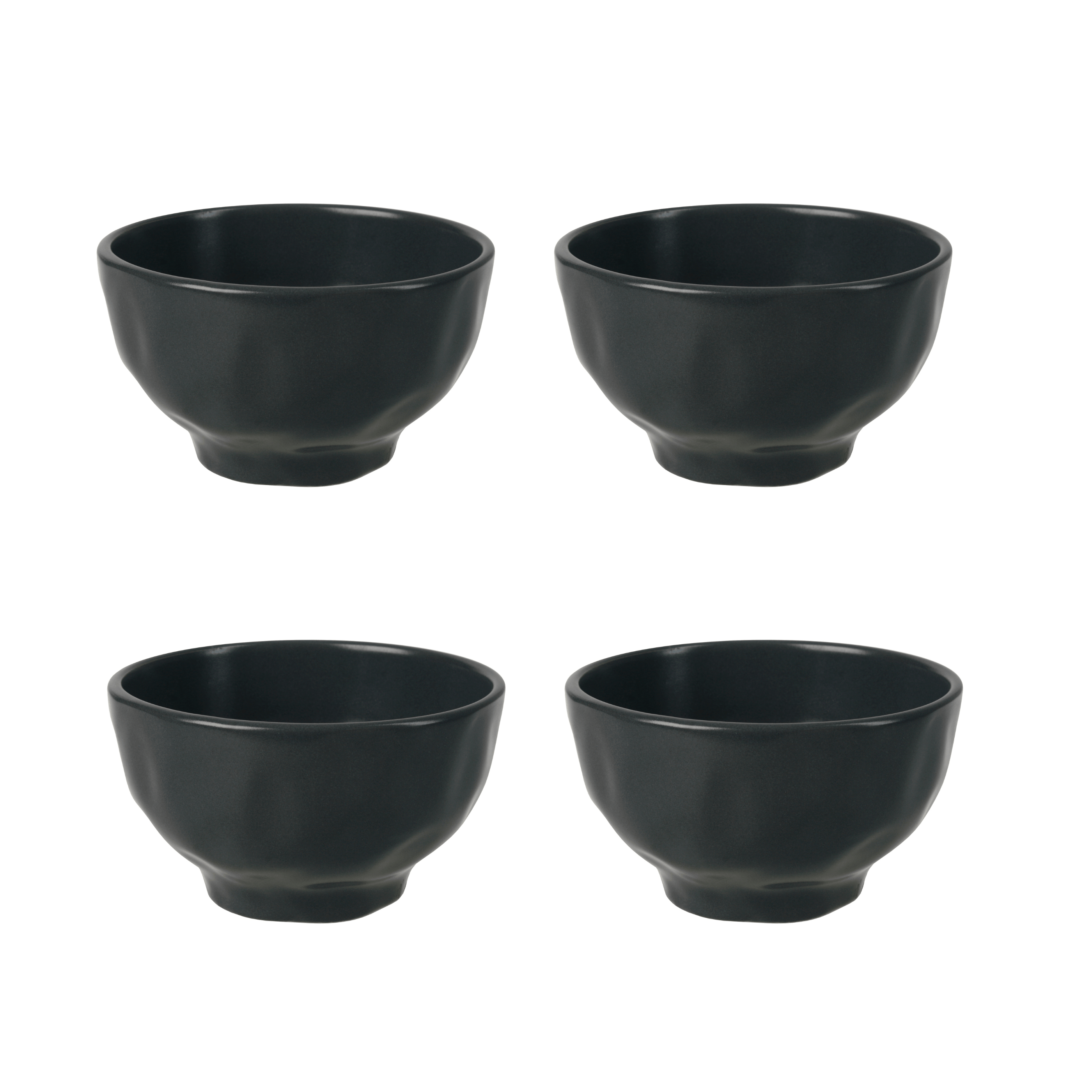 Set x 4 Bowl Compotera 14 cm Cerámica Irregular Organic Mate Gris