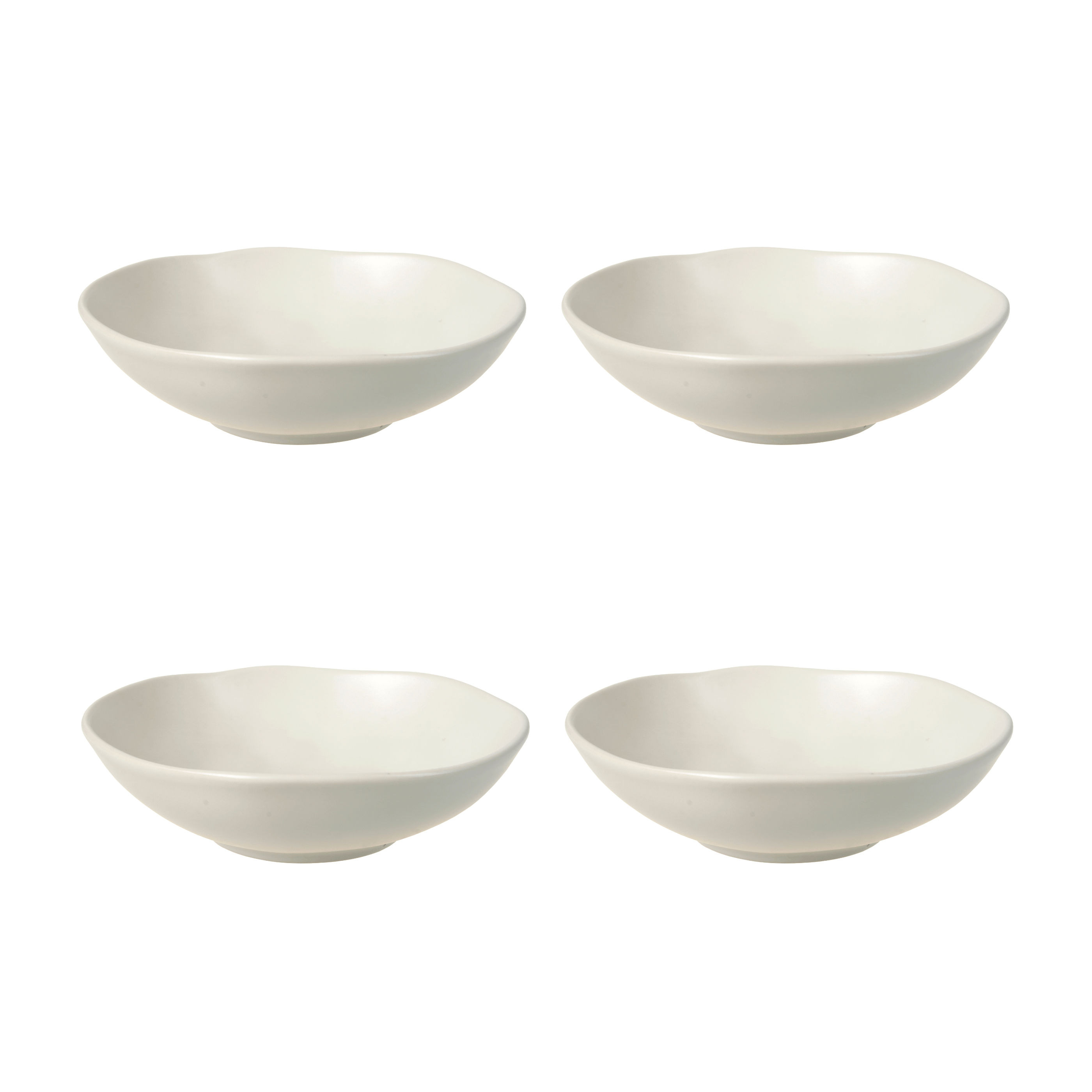 Set x 4 Platos Hondo Bowl 20 cm Cerámica Irregular Organic Mate