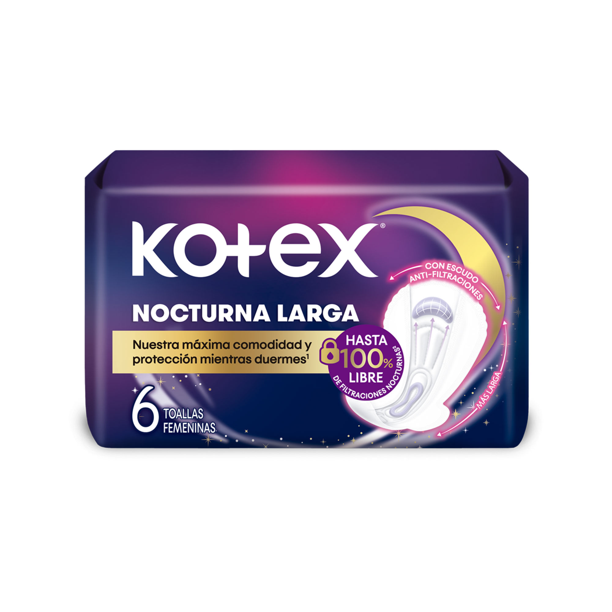 Toallitas Femeninas Kotex Nocturnas 6 U