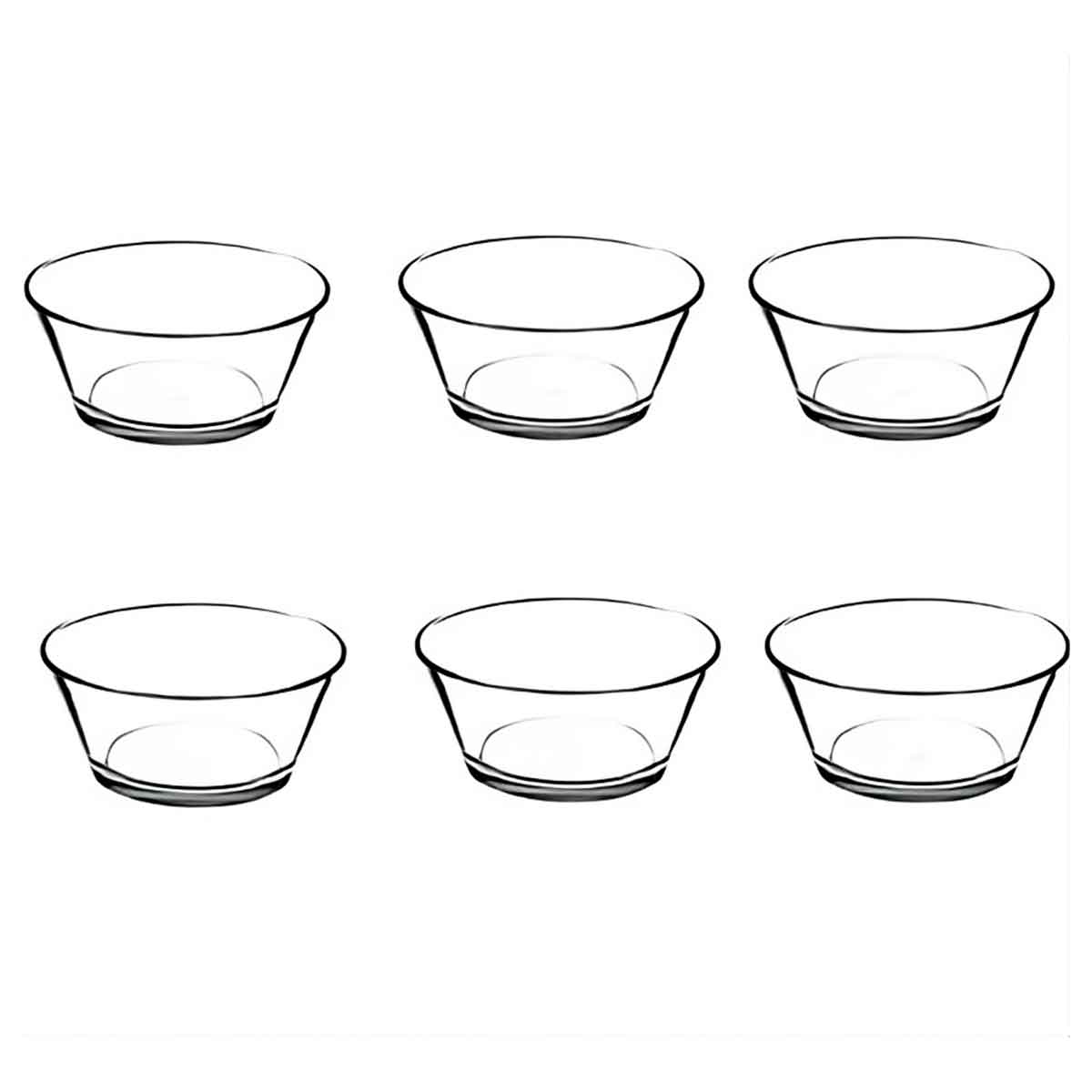 Set x 6 Copetinero Compotera Dip Recipiente Vidrio Cazuela Pasabahce
