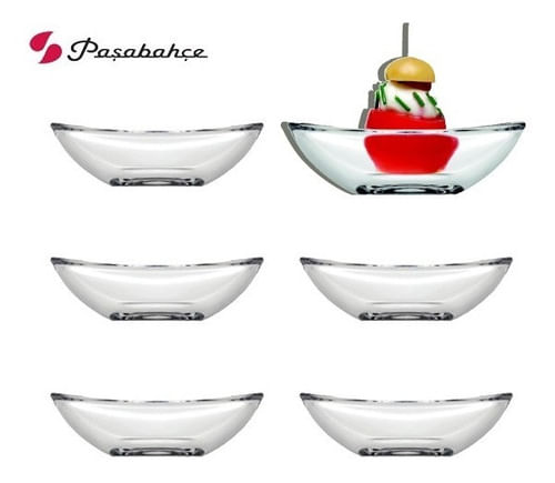 Set X 6 Unidades Mini Bowl Sojera Salsera Vidrio Dip 10 Cm Pasabahce