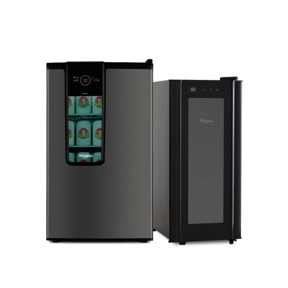 Cava de Vinos Whirlpool para 12 Botellas y Cervecera No Frost 82 Lts