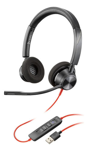 Auriculares USB-A Poly Blackwire 3320 con certificación de Microsoft Teams