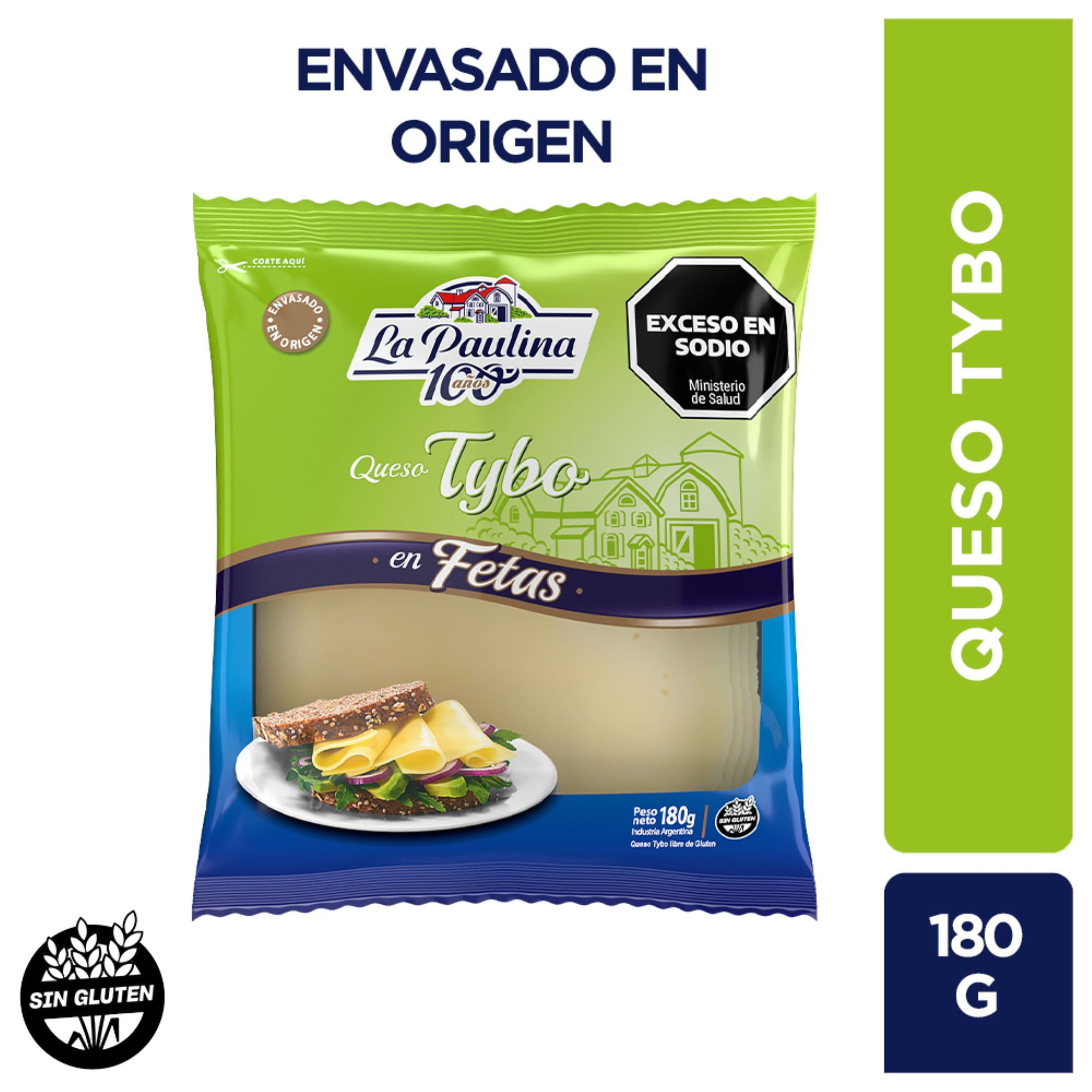 La Paulina queso tybo en fetas 180 grs