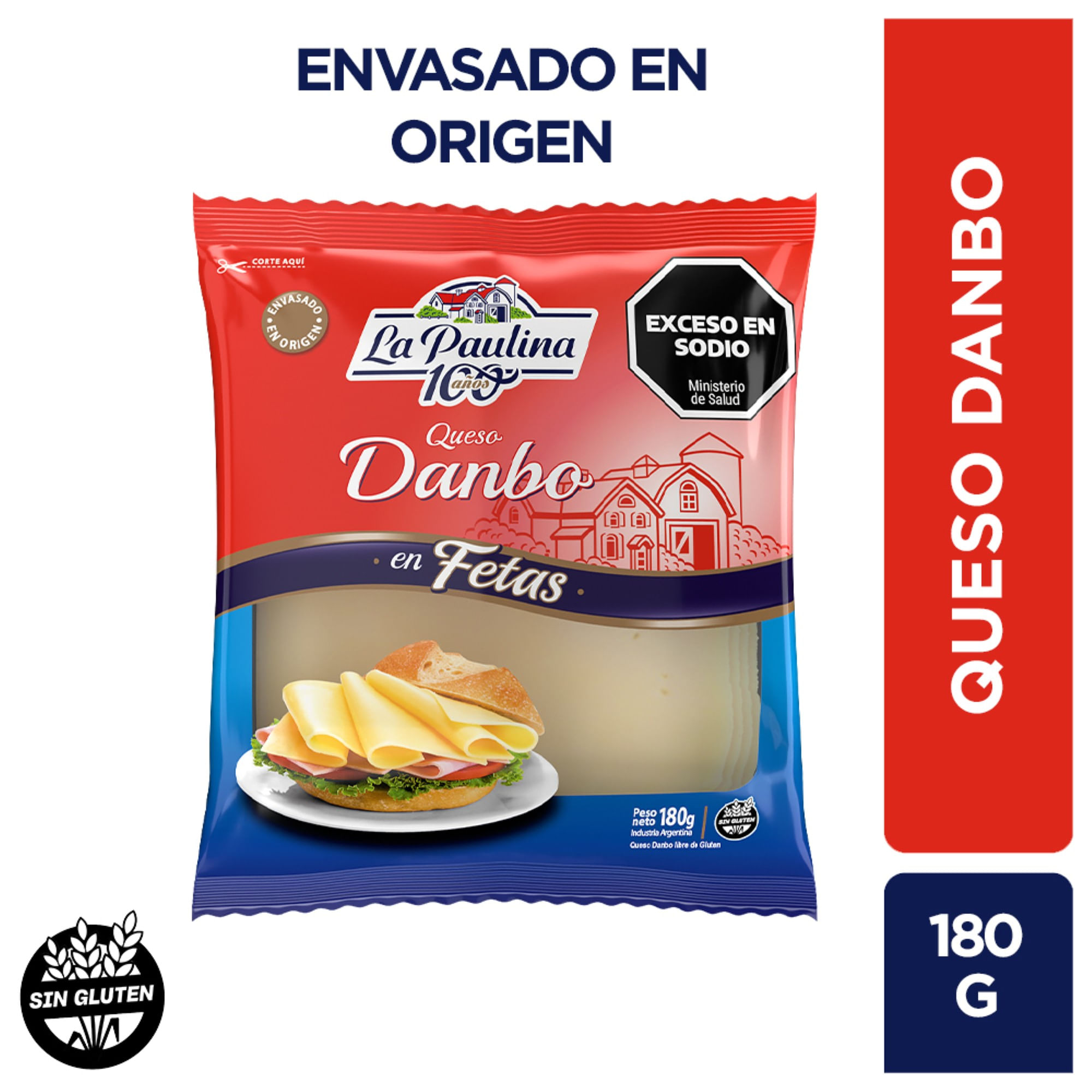La Paulina queso danbo en fetas 180 grs