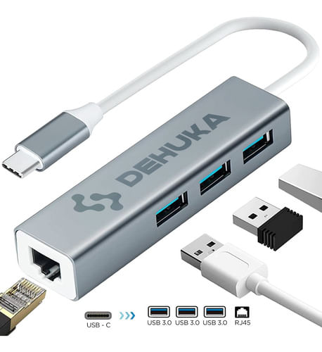 Hub Usb C Rj45 Usb 3.0 Ethernet Compatible Con Macbook Air Pro Laptops Notebook Dehuka