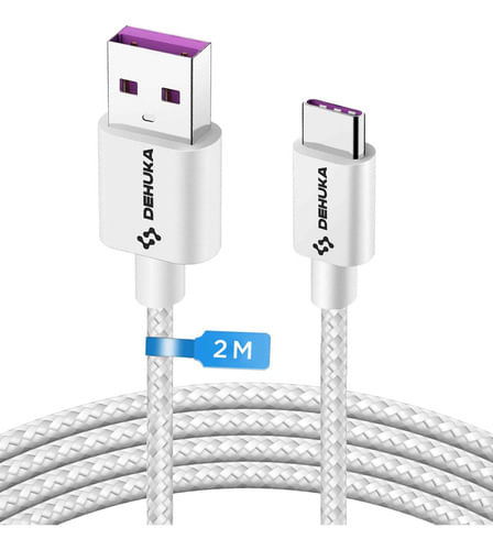 Usb-c Cable De Carga Rapida Usb A Tipo C 2 Metros Reforzado Dehuka