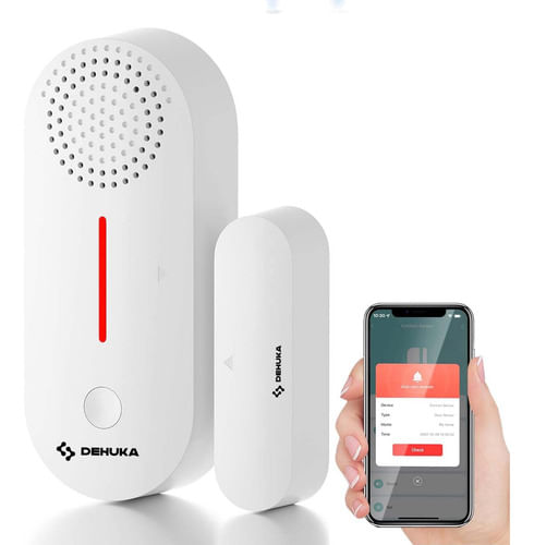 Sensor MagnéTico Para Puertas Ventanas Programable Dehuka Blanco