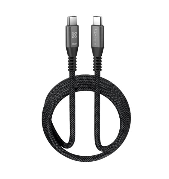Cable Klipxtreme kx power go 550 kx usb-c cable 100w 480mbps 6ft/3m braided (kac-550-10ft)
