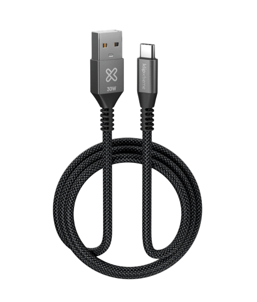 Cable Klipxtreme kx power go usb-a to usb-c cable  30w 480mbps 3.3ft/1.80m braided (kac-050-6ft)