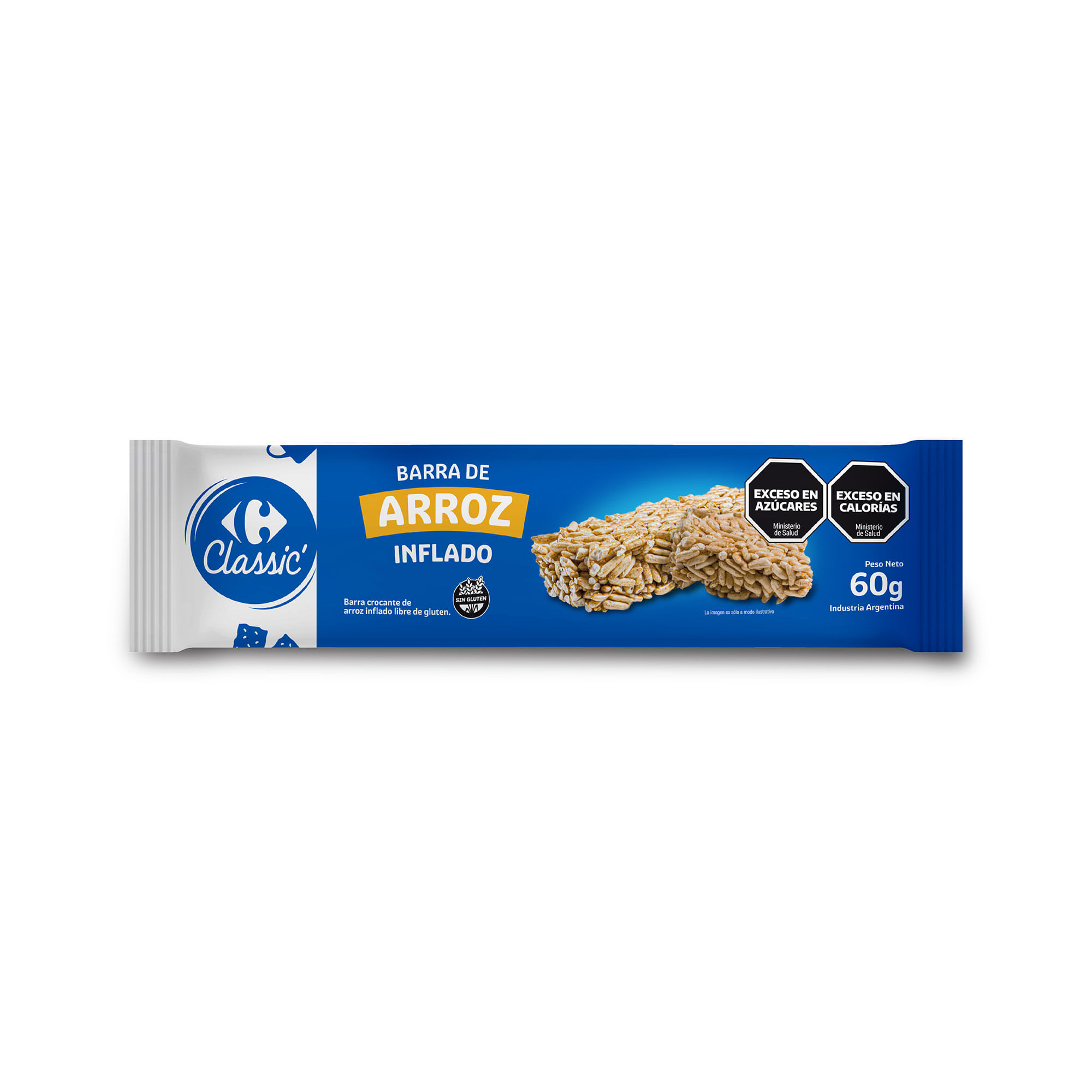 Barra de arroz Carrefour Classic con caramelo 60 grs