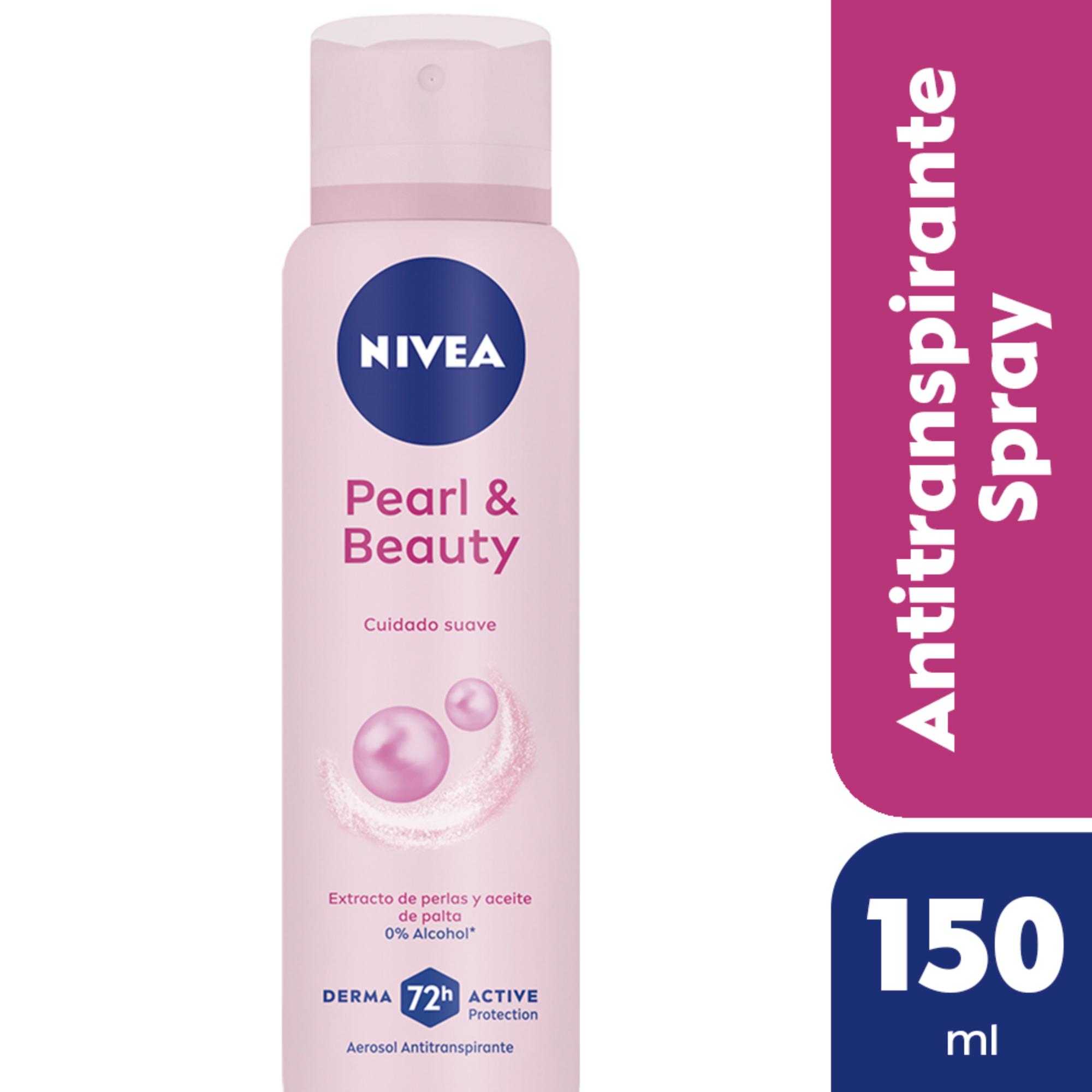 Desodorante antitranspirante femenino Nivea Pearl & Beauty cuidado suave en aerosol 150 ml