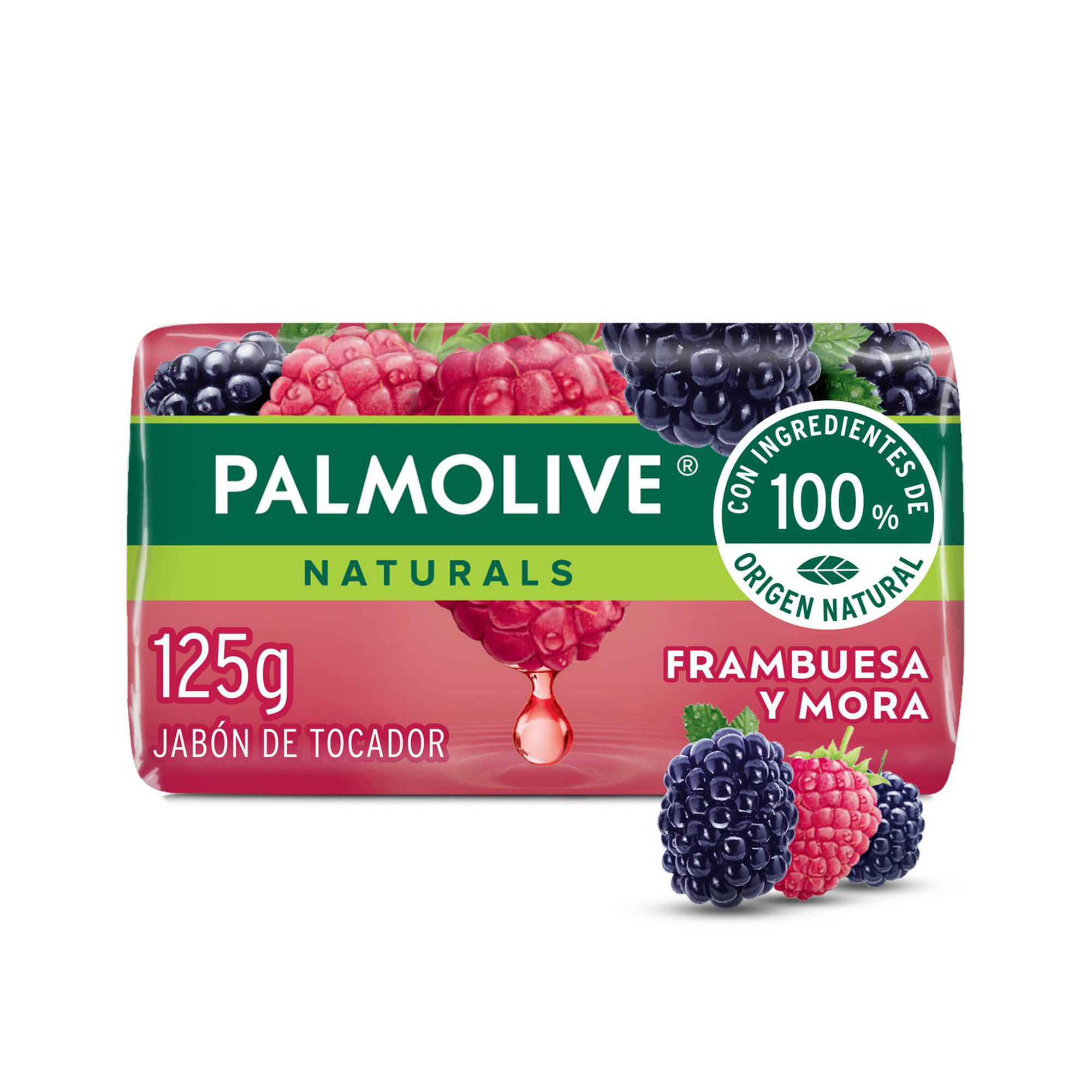 Jabon De Tocador Palmolive Naturals Frambuesa Y Mora 125gr
