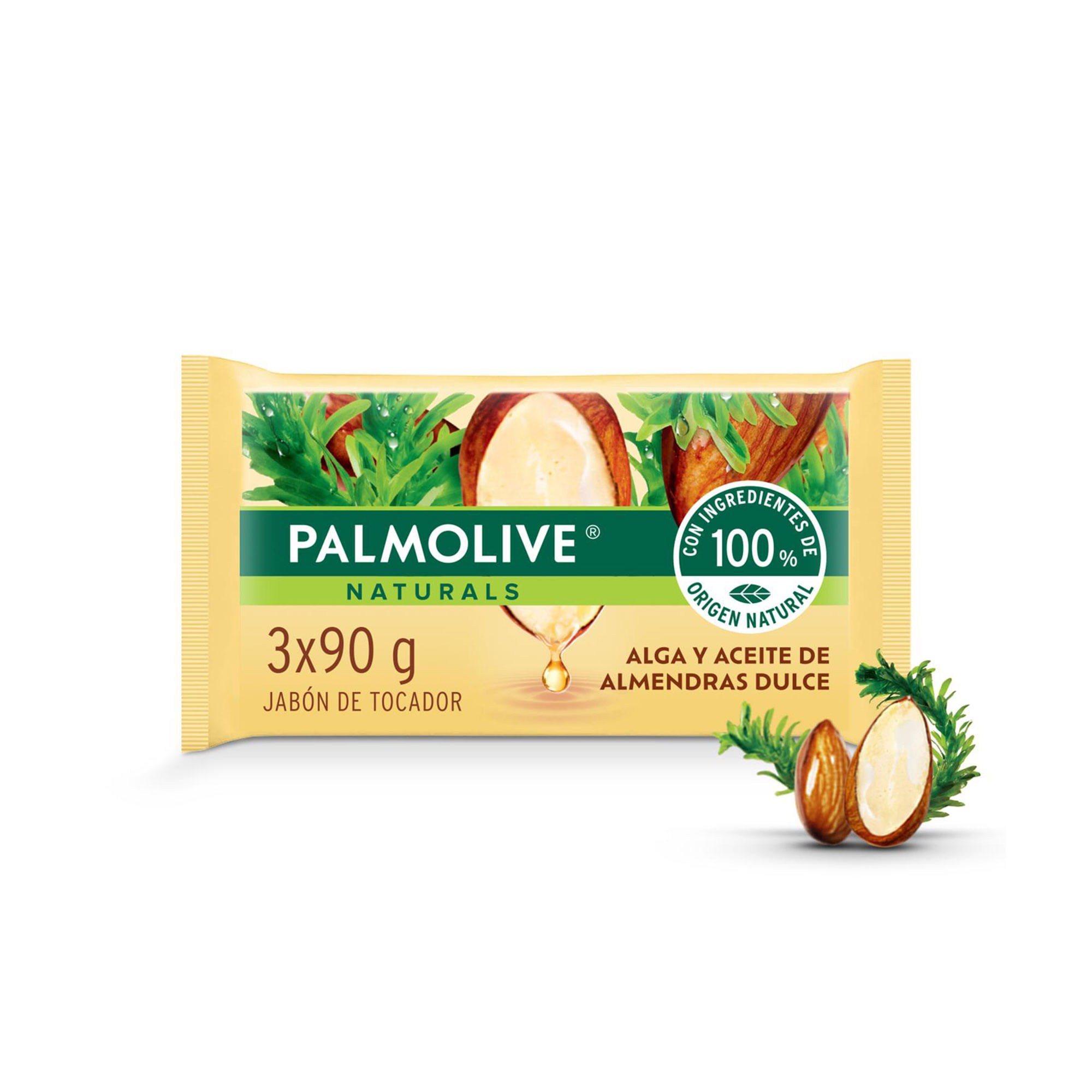 Jabón De Tocador Palmolive Naturals Alga Y Almendra Dulce 3x90g