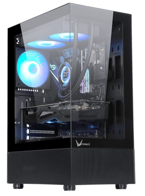 Gabinete Gamer Formula V Line Crystal Z1+ Black Ar (Atx, 3 Fans Cosmic 12bk Arpw)