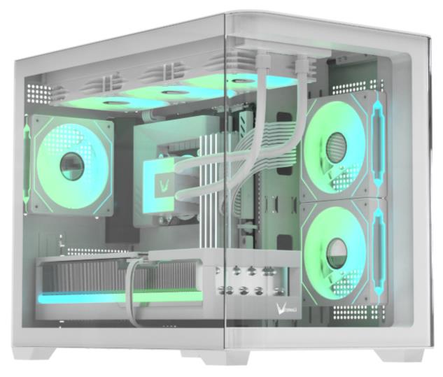 Gabinete Gamer Formula V Line Crystal U2m Floe White (Matx, 3 Fans Floe 12wh Arpw)
