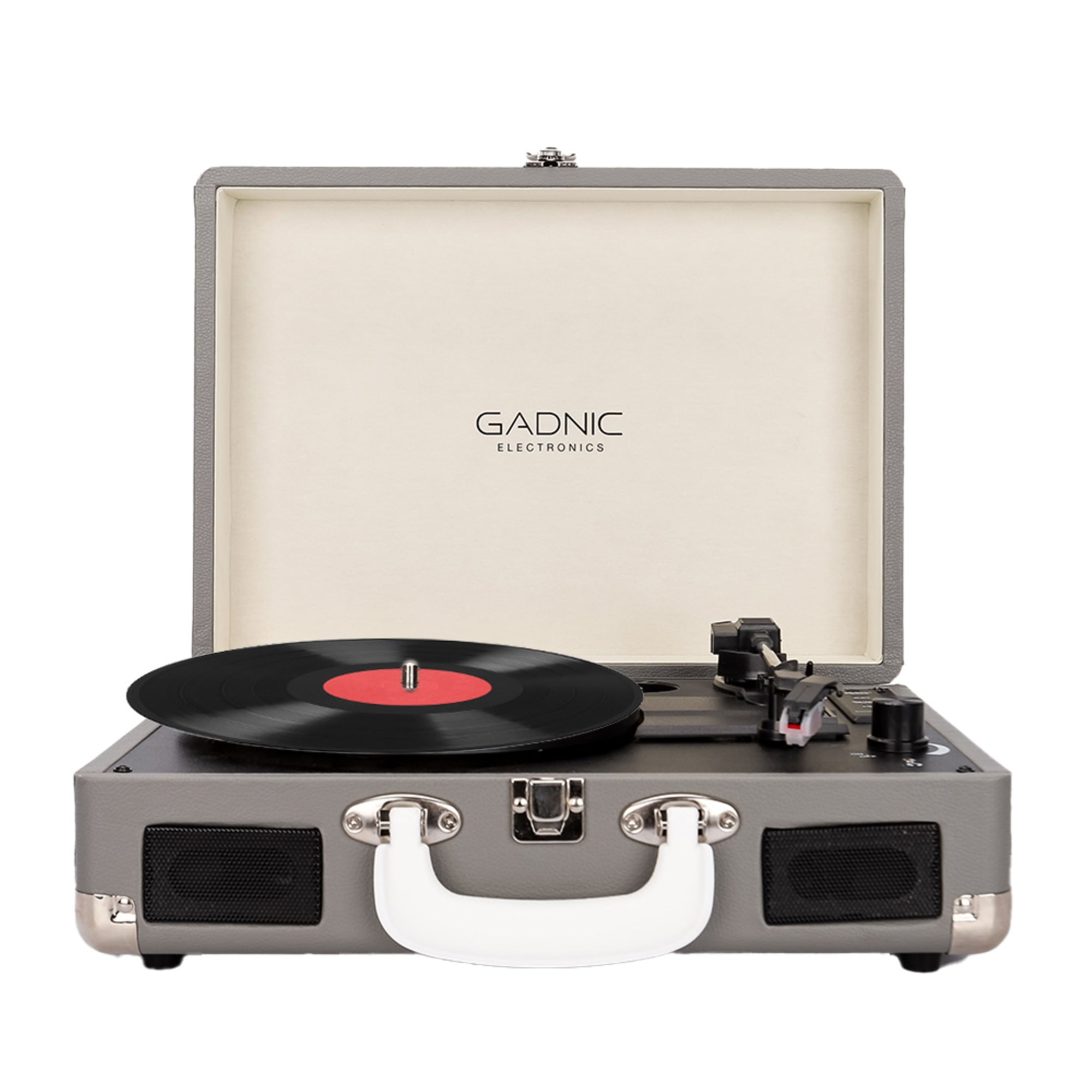Tocadiscos Gris Gadnic Td33 Bluetooth PortáTil 3 Velocidades Fm Usb Aux-In Rca Sd