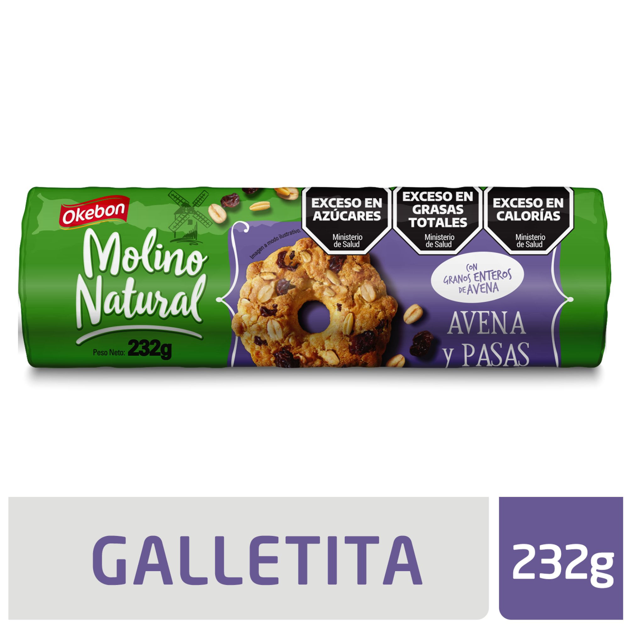 Okebon Molino Natural A y Pasas 232 grs