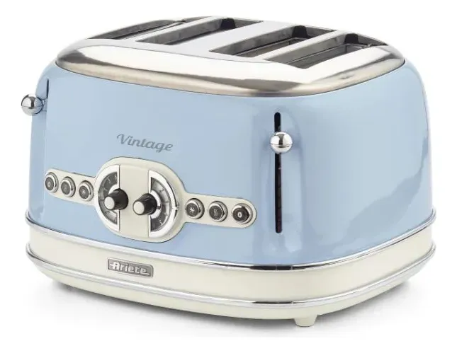 Tostadora Ariete 4 Panes Vintage 156 Celeste 1600 W