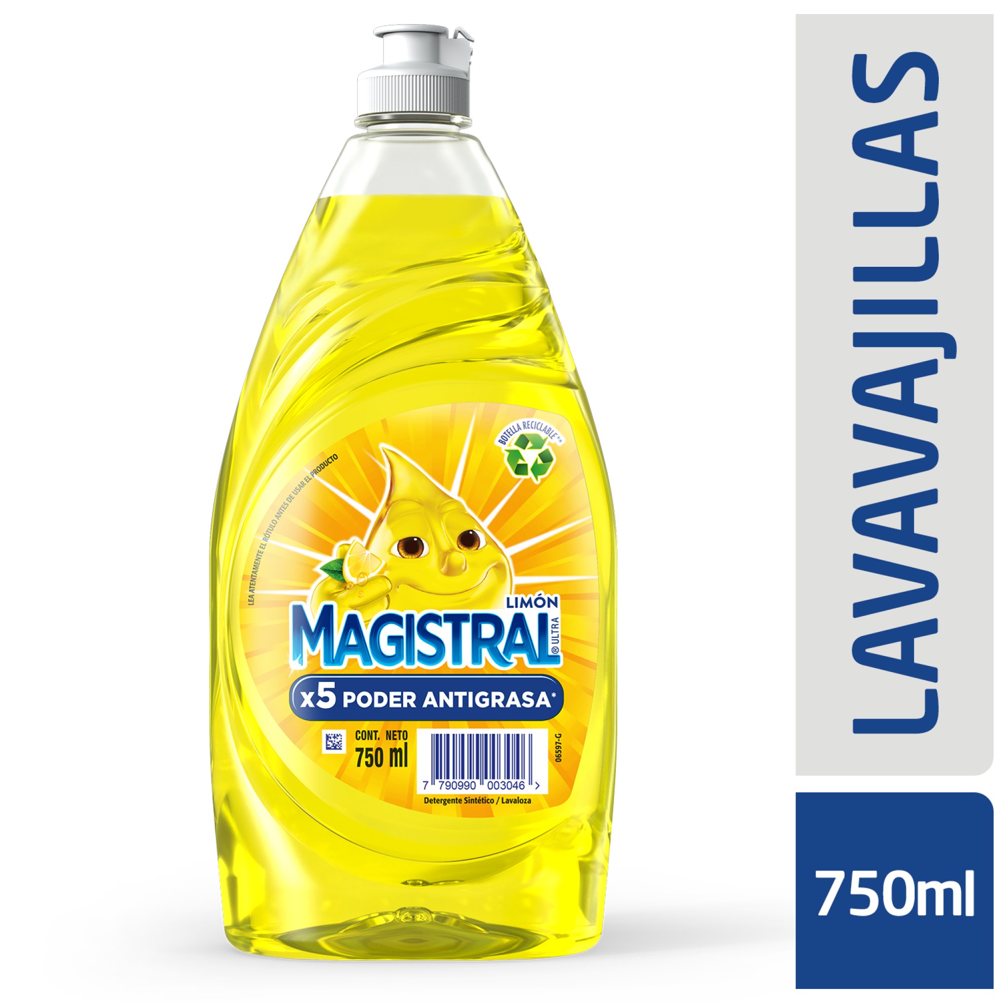 Detergente Magistral Ultra Limón Botella 750 ml