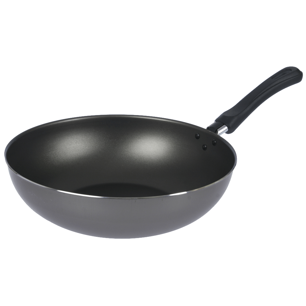 Wok Sarten 28 Cm Cocinar Antiadherente Aston Plata