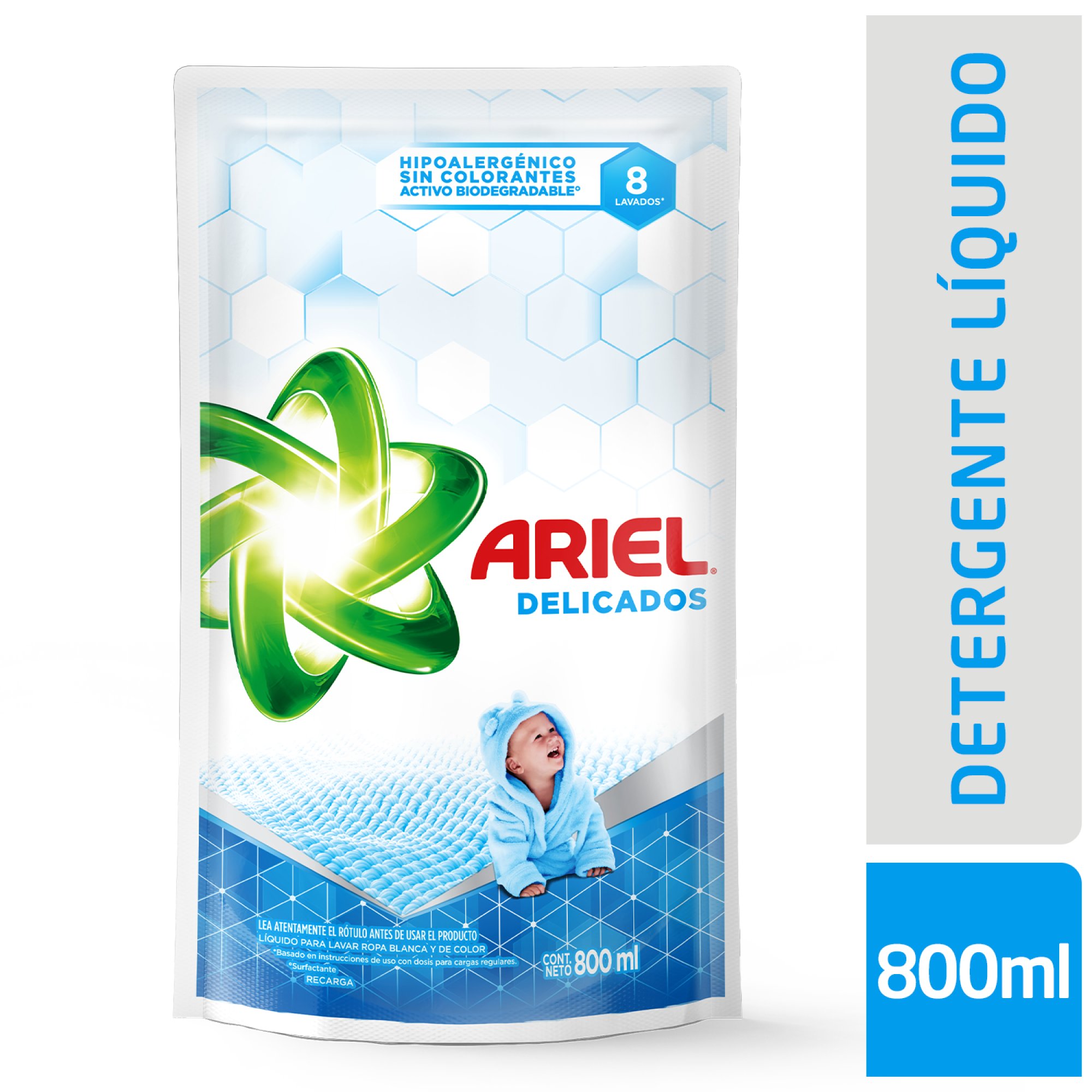 Jabón Líquido Para Ropa Ariel Limpieza Delicada 800 Ml.