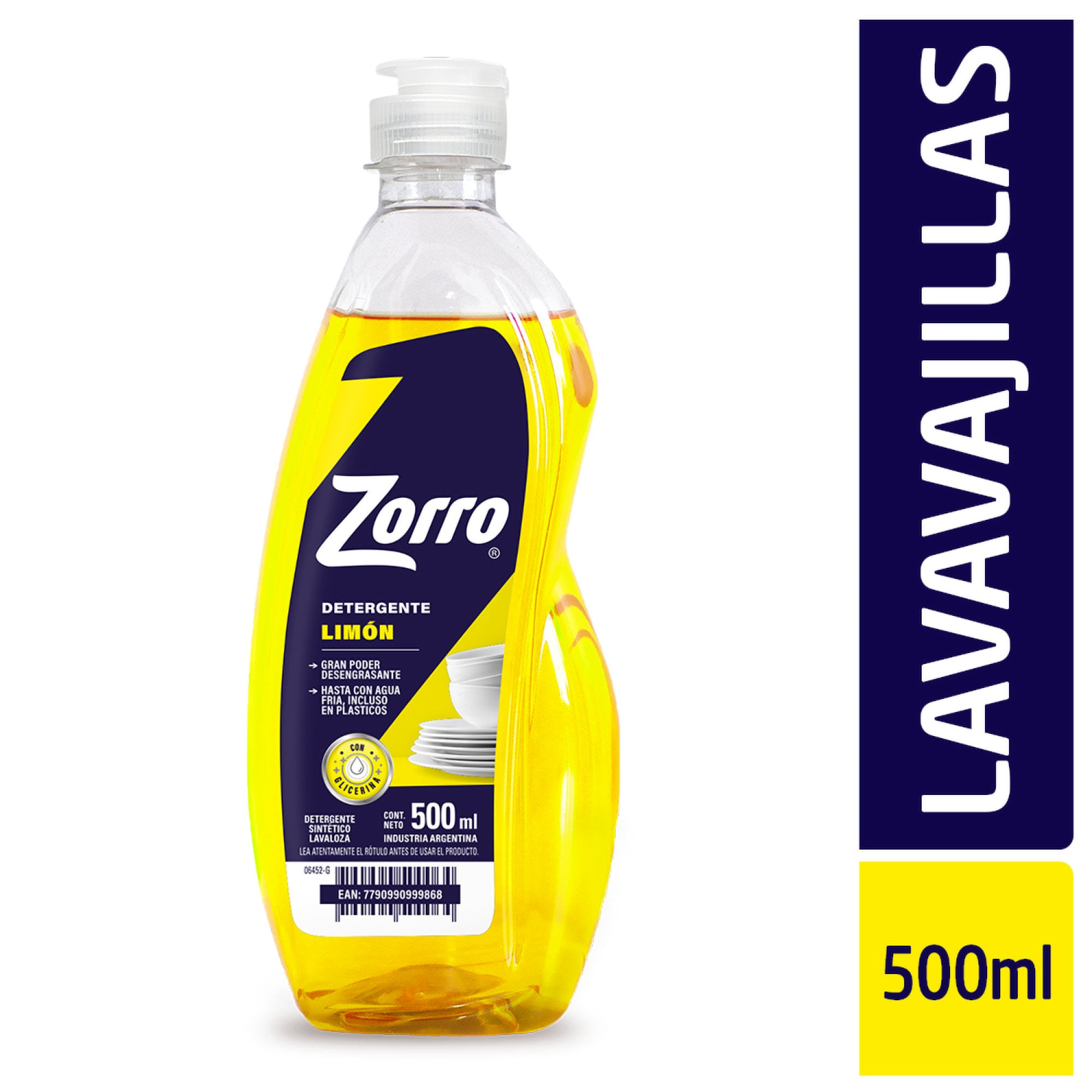 Zorro Lavavajillas Limón 500 ml