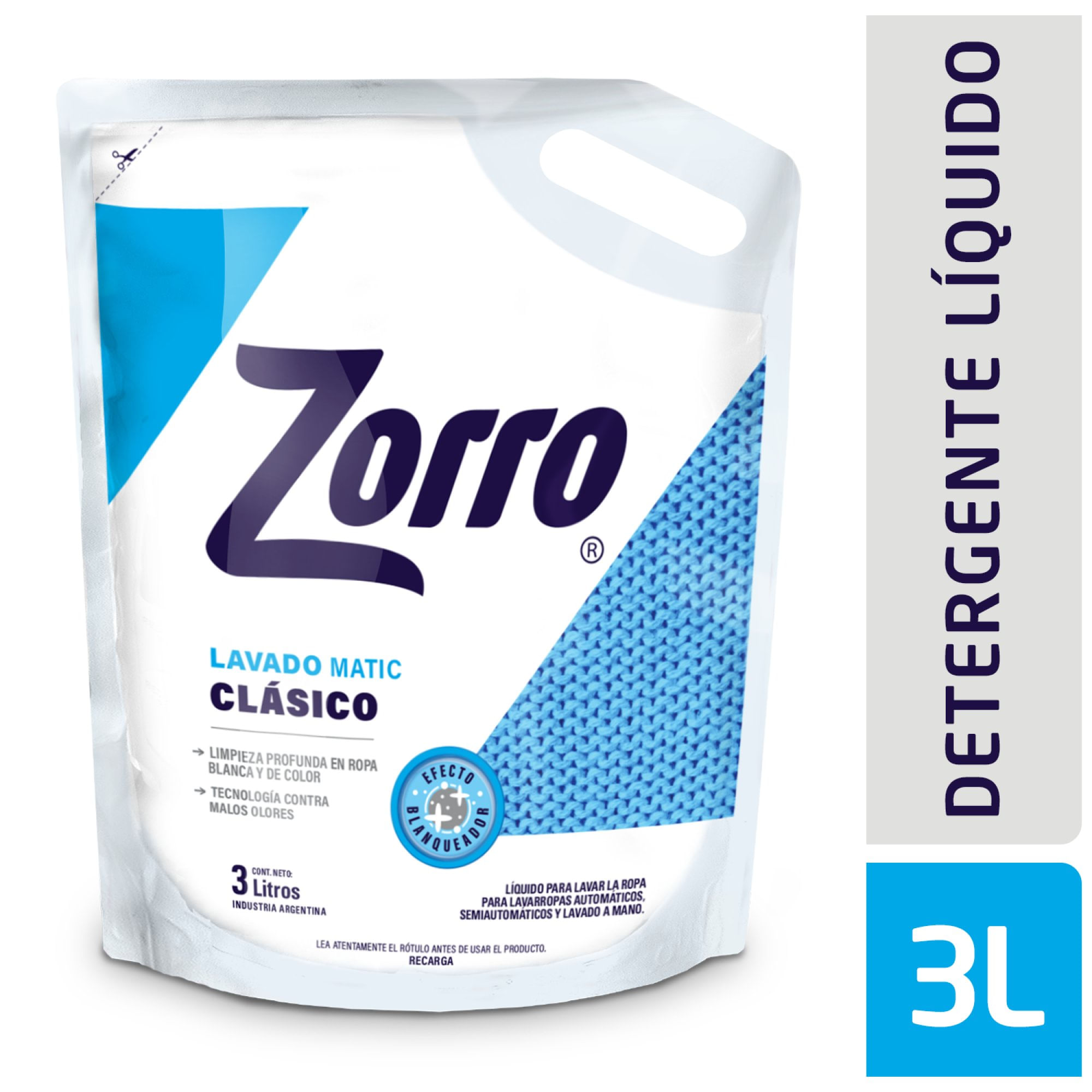 Detergente Líquido Zorro Clásico 3 L