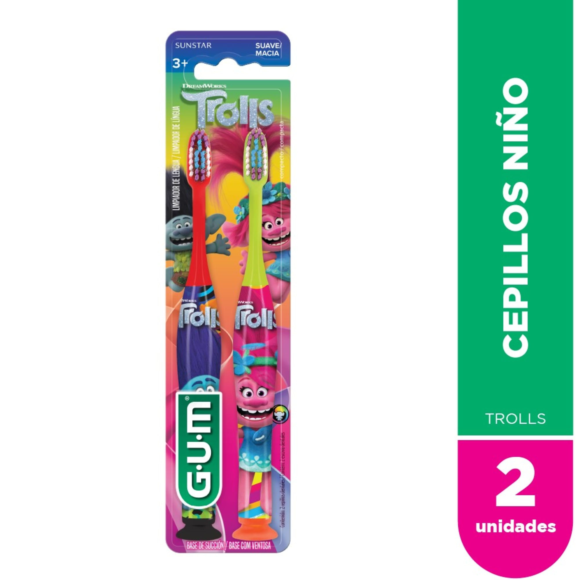 Cepillo dental Gum trolls 2 uni