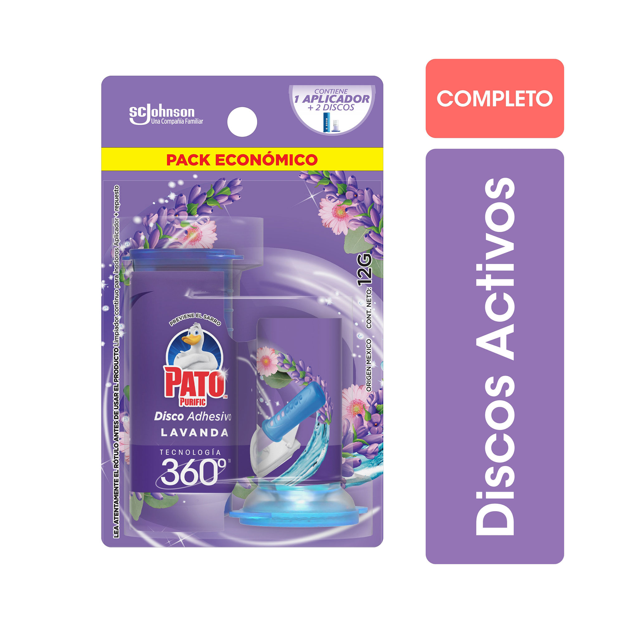 Discos Adhesivos Pato Para Inodoro Lavanda Full 11,5 G