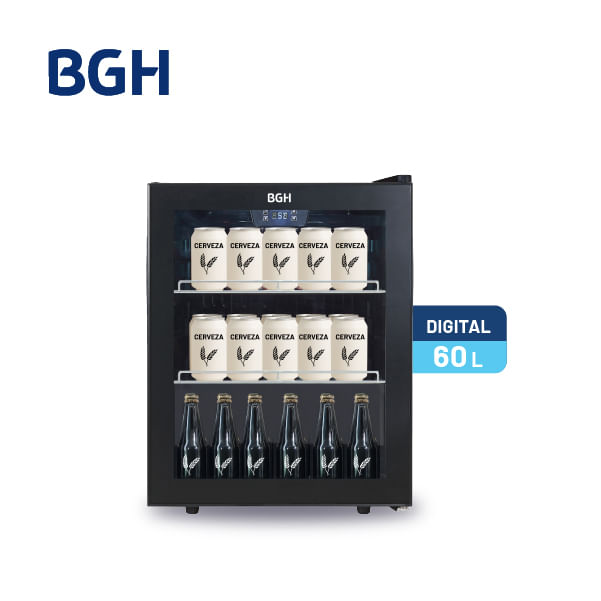 Beer Cooler Bgh 60l Display Digital Negro Bmb60a25