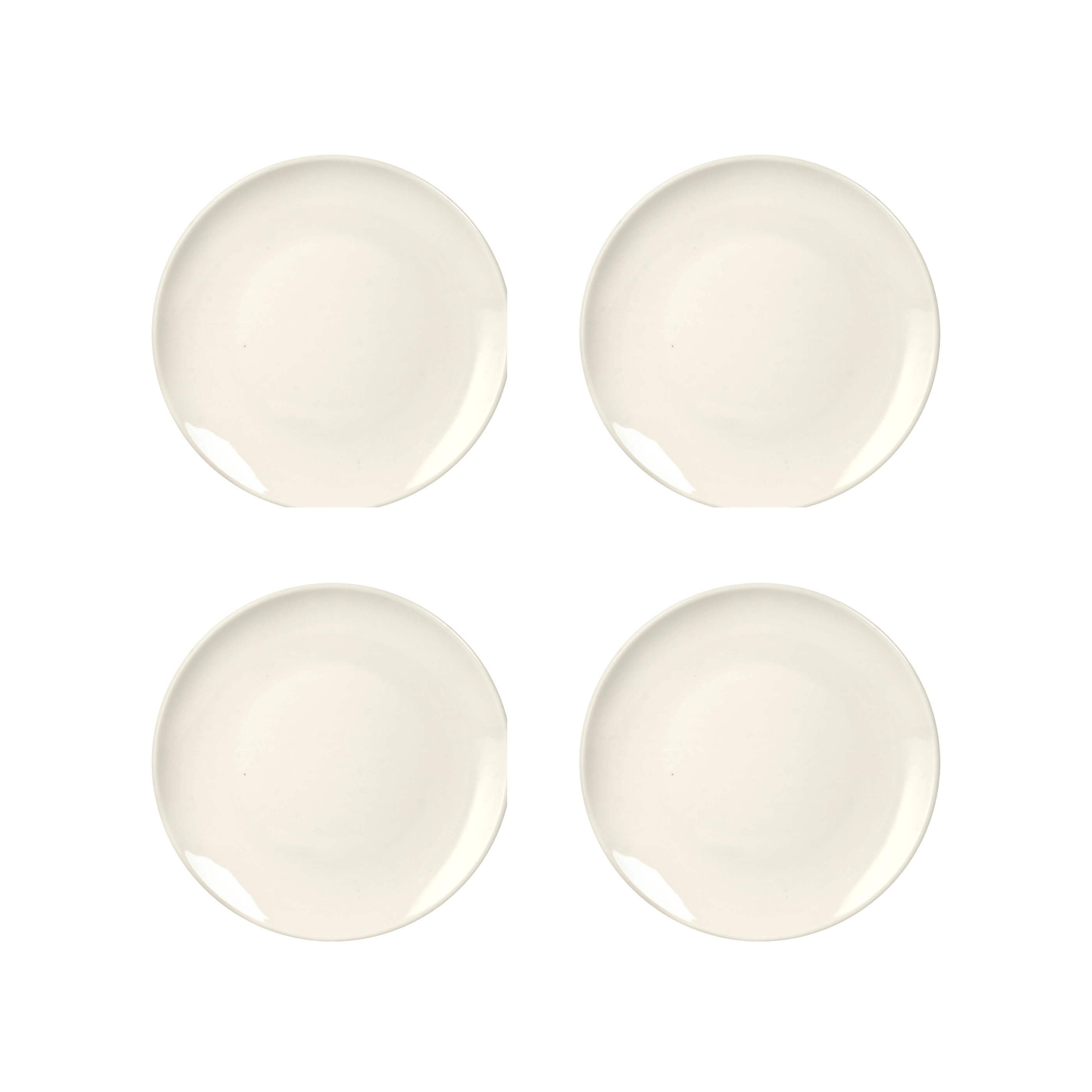 Set x 4 Platos Postre 20 cm Porcelana Crema Lona Aston