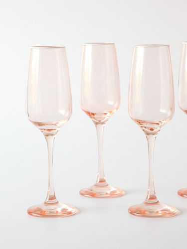 Set De 6 Copas De Champagne 195ml Rosa Miuri