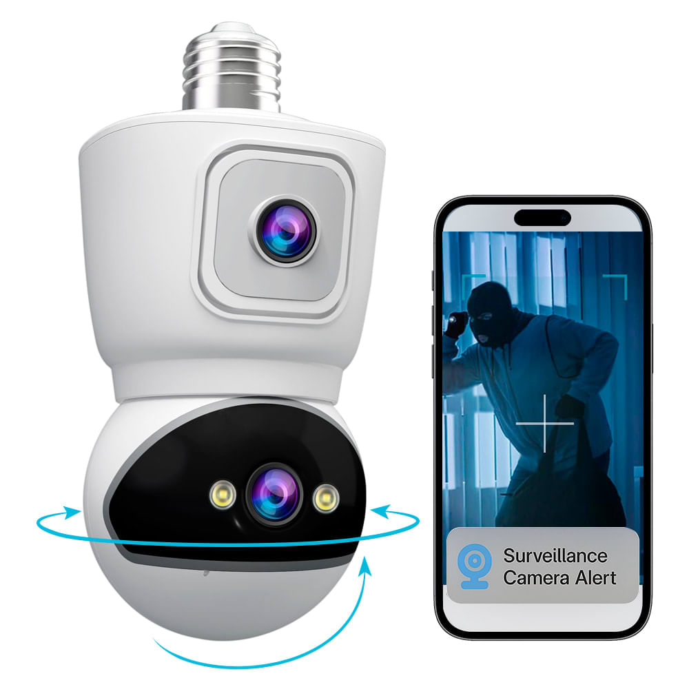 CáMara De Seguridad Srihome Bombilla Wifi 360 Full Hd