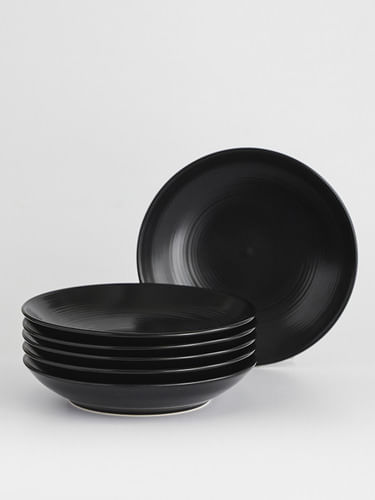 Set De 6 Platos Hondos Porcelana Blackly Vajilla