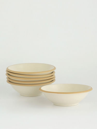 Set Bowl 6 Piezas Porcelana Hampshire Beige 19 Cm