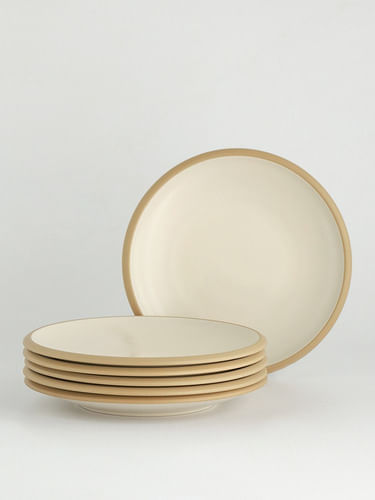 Set Platos De Postre 6 Piezas Porcelana Hampshire Beige
