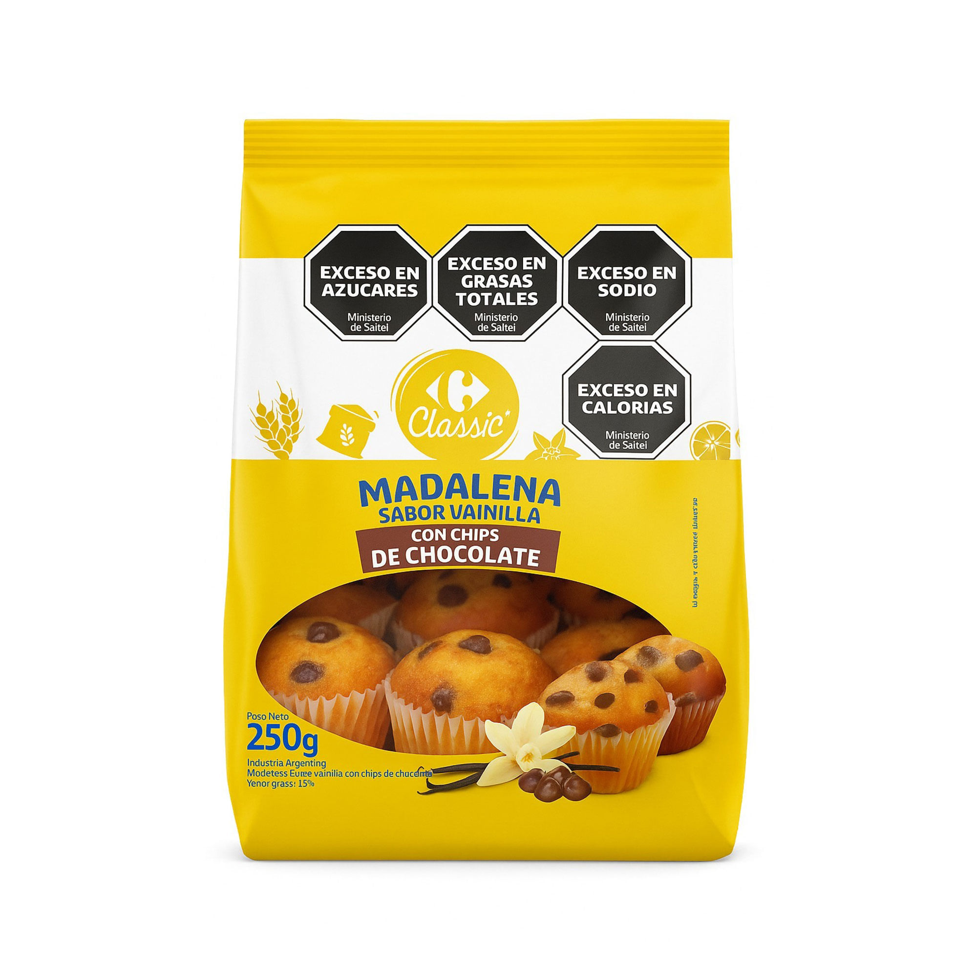 Madalenas con chips Carrefour Classic 250 grs
