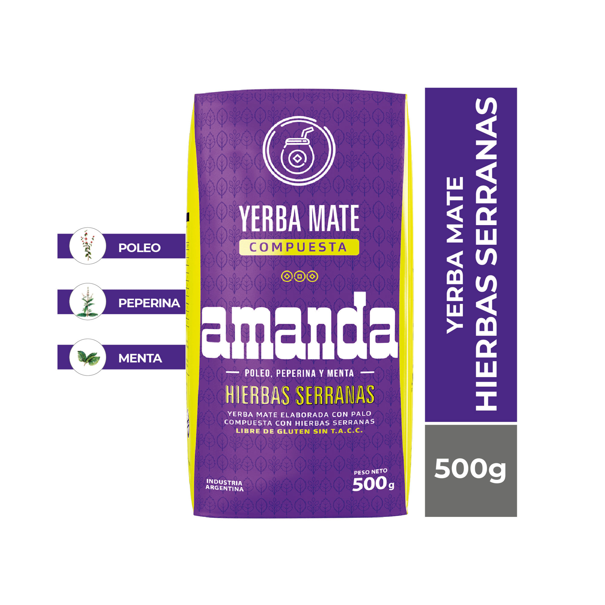 Yerba Mate Amanda Hierbas Serranas 500 G