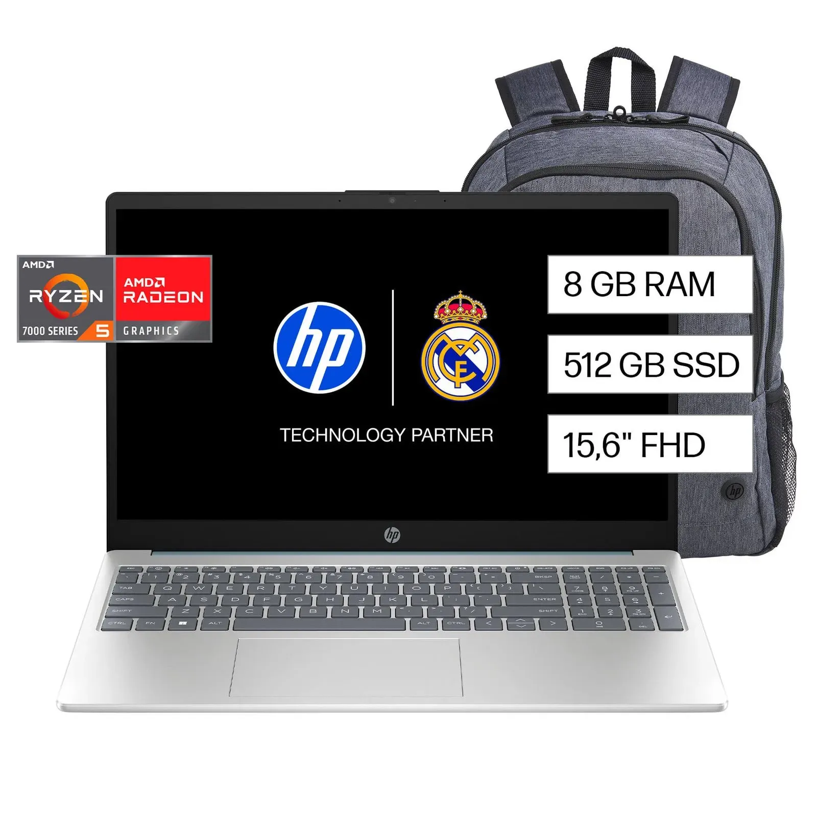 Combo Hp Notebook 15-fc0251la Ryzen 5 + Mouse Hyperx Pulsefire