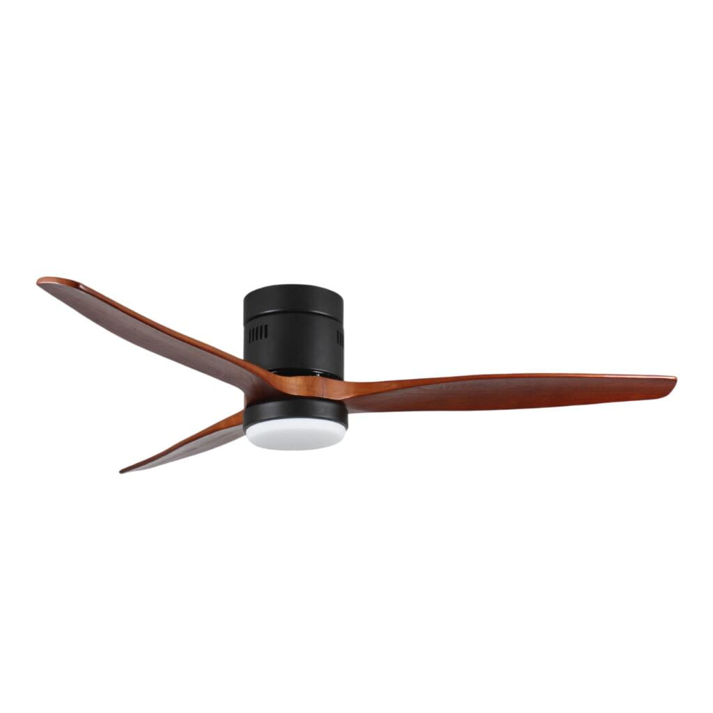 Ventilador De Techo Elanvent - Eliseos Negro + Aspas Nogal