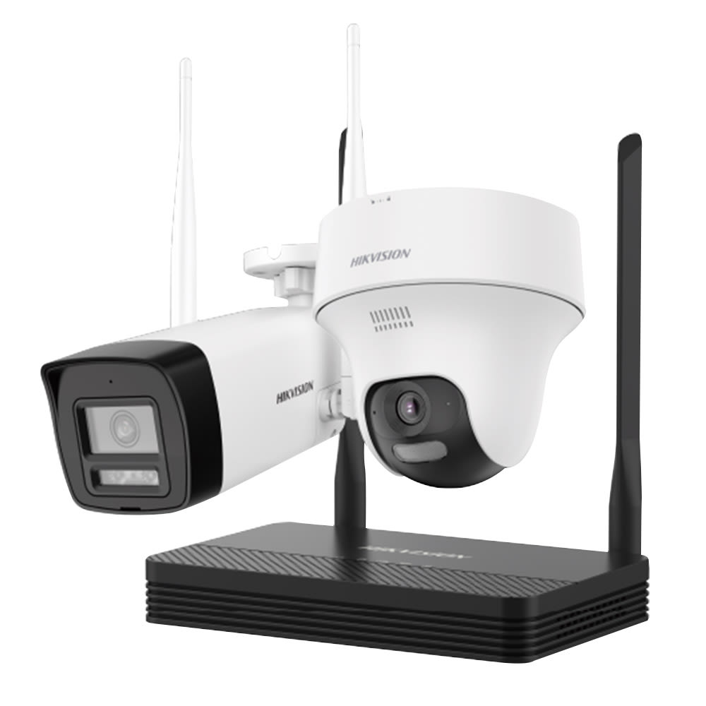 Kit CáMaras De Seguridad Hikvision Wifi Easylink Nks422w02h 2mp Bullet  Turret Con Nvs