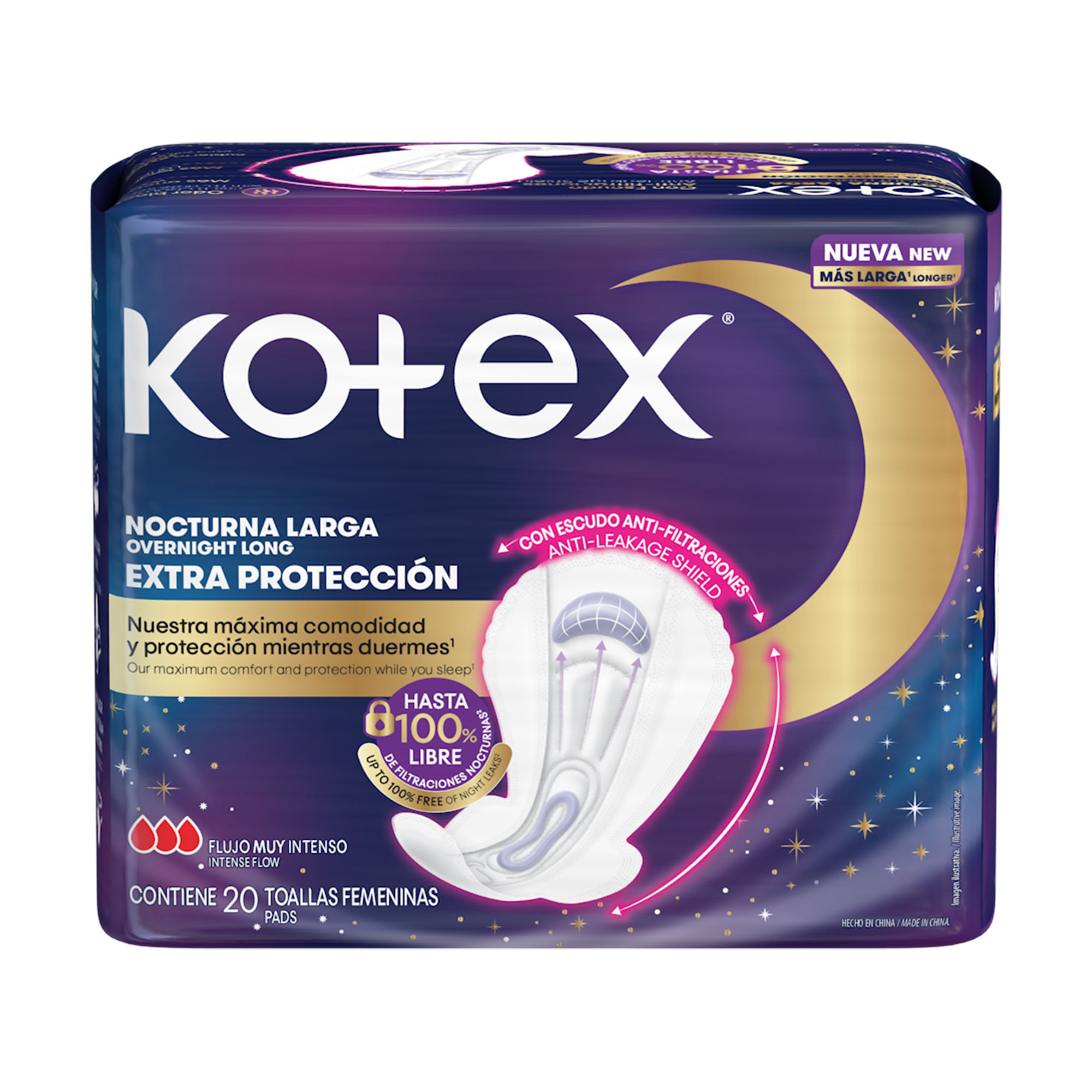 Toallitas Femeninas Kotex Nocturnas 20 U