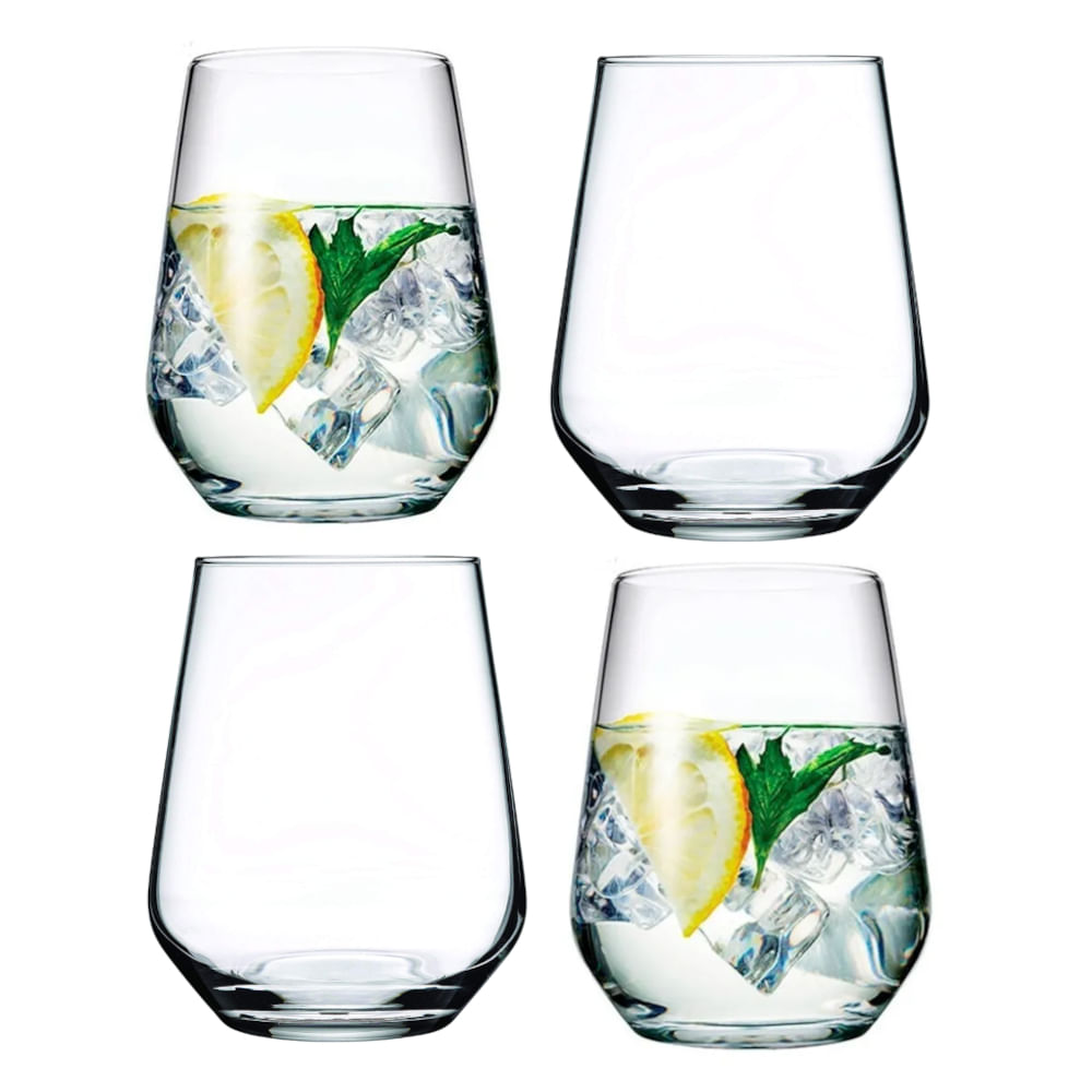 Vasos Copon Sin Pie Vino Agua Tragos Set X 4 Unid Importado