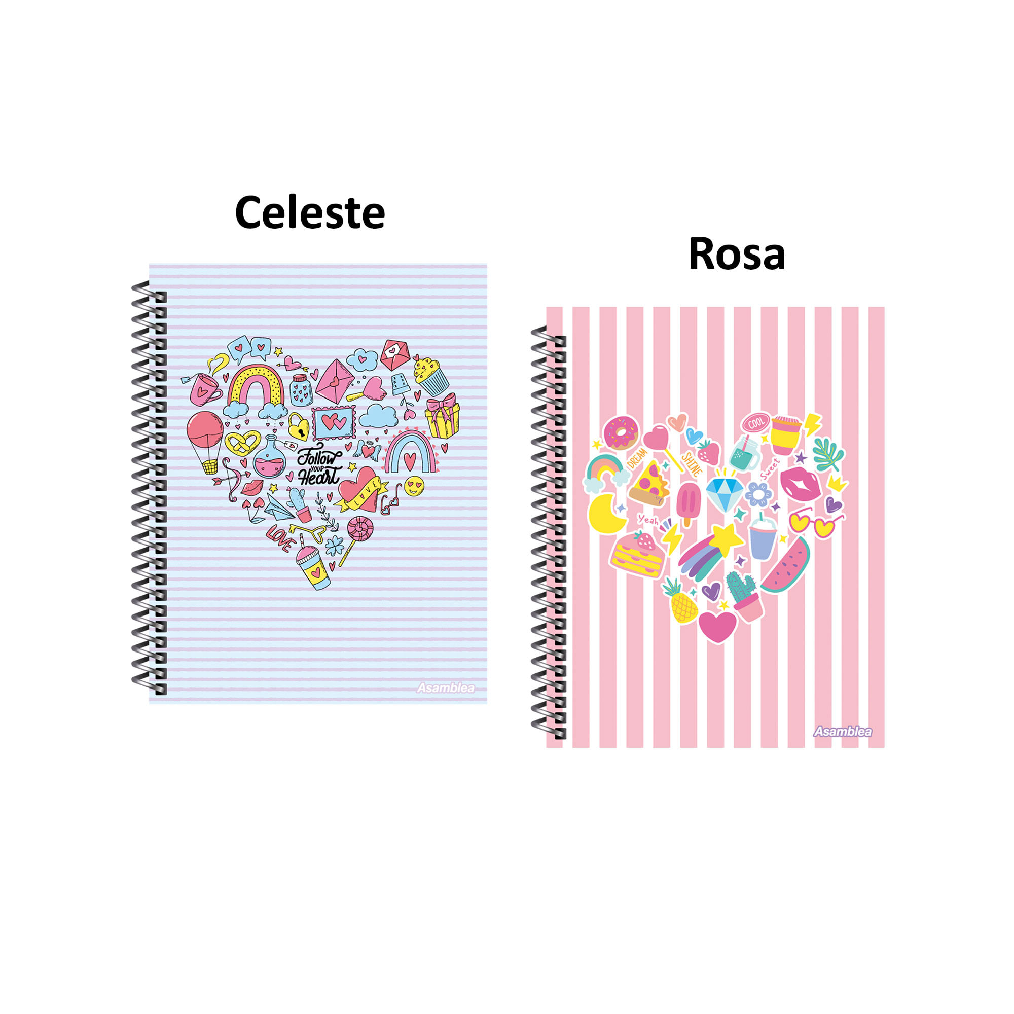 Cuaderno Asamblea Lovely 22x29 cm 96 hojas rayadas (Modelos Surtidos)