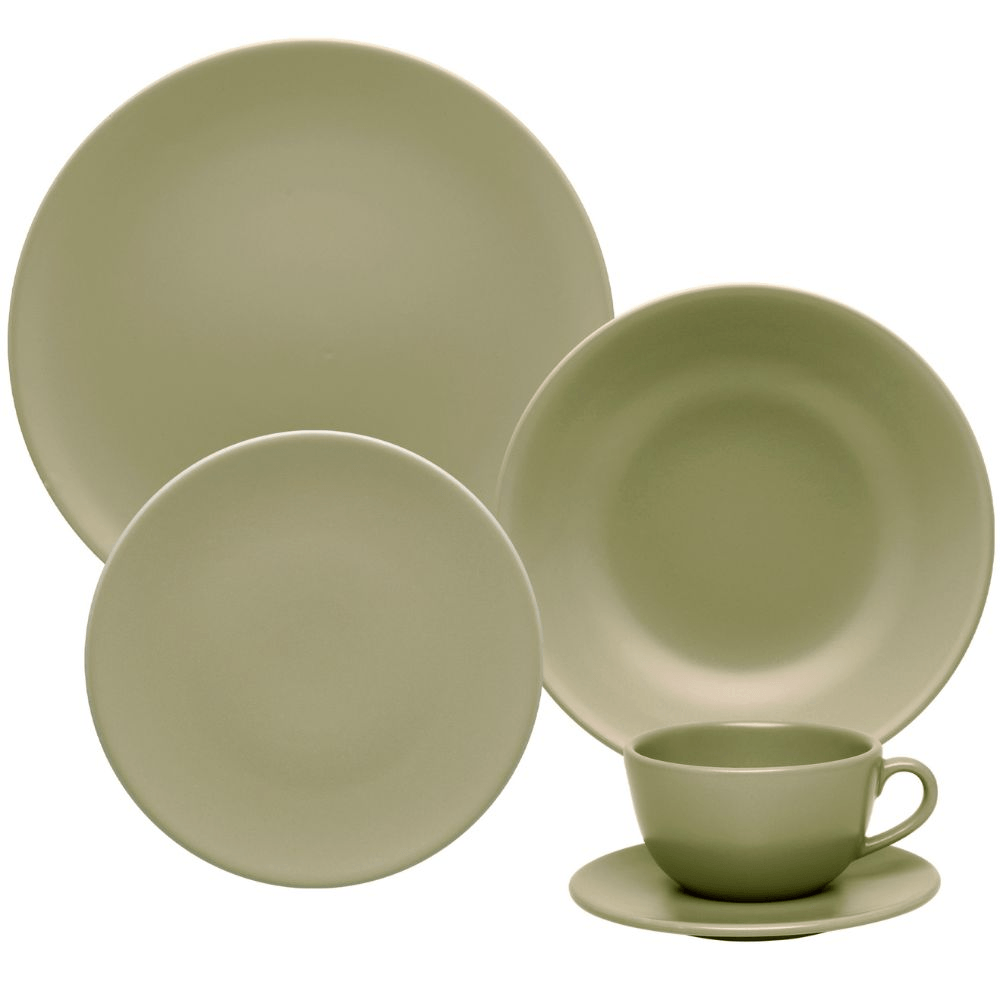 Set Vajilla x 20 Piezas Unni Oliva