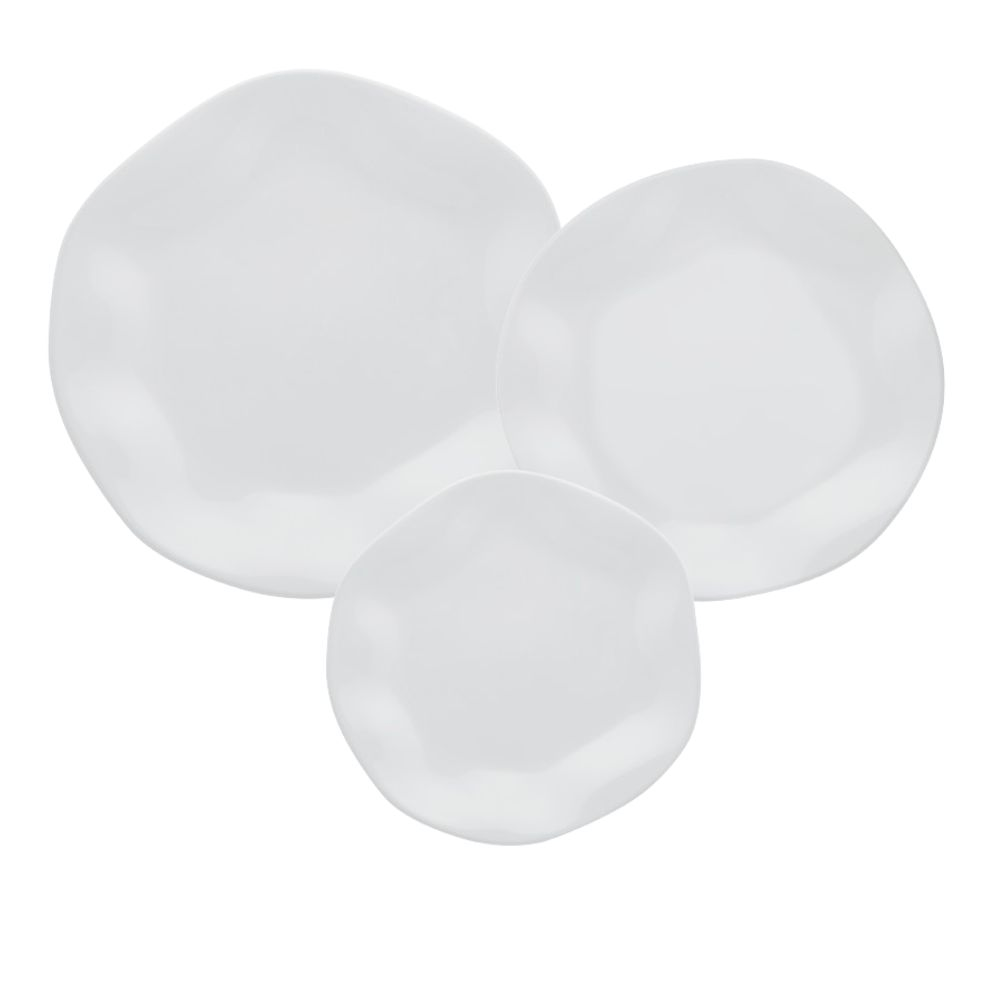 Set Vajilla Platos x 18 Piezas Porcelana Ryo Blanco