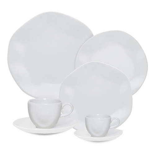 Set Vajilla Platos x 42 Piezas Porcelana Ryo Blanco