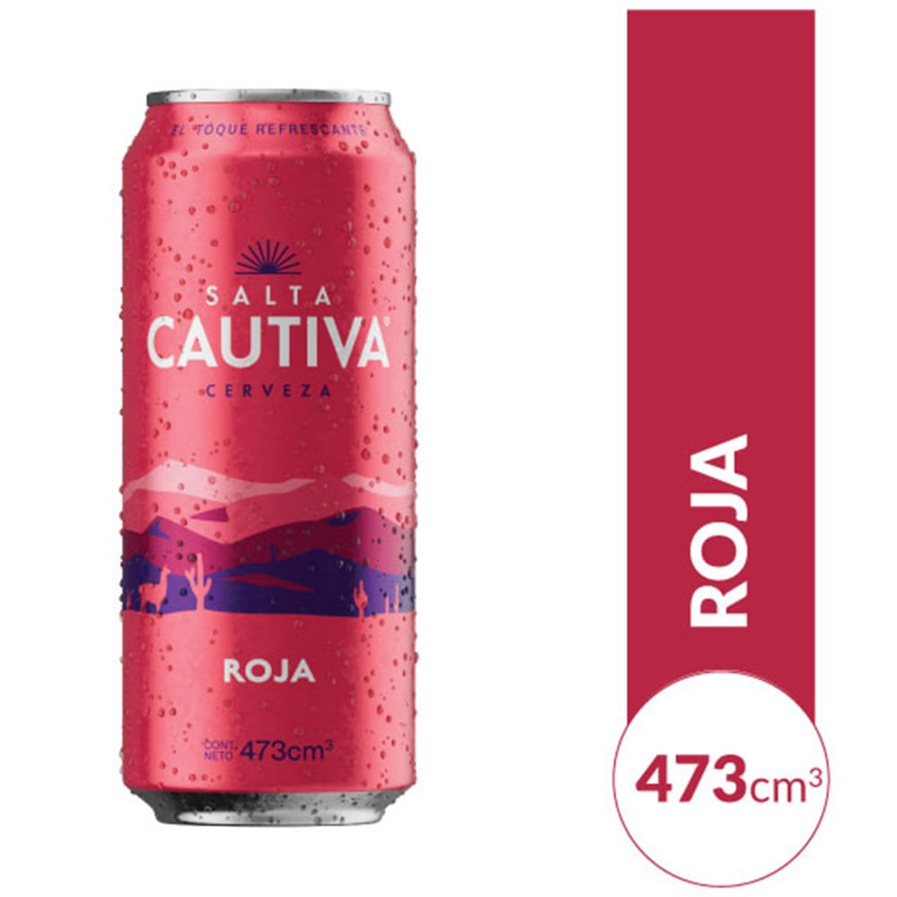 Cerveza Roja Lata Salta Cautiva 473 Cc